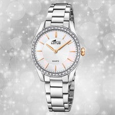 Reloj de pulsera acero inoxidable plata reloj para mujeres Lotus Classic lujo elegante UL18796/4