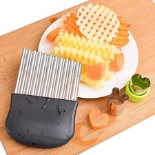 Cortador de ejes de acero inoxidable (14x10 cm) | Para patatas fritas, patatas, verduras y frutas