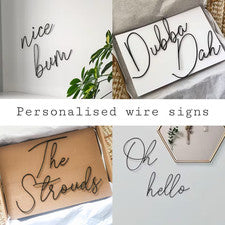 Palabras de alambre personalizadas, letrero personalizado, decoración del hogar, arte de pared