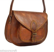 7x9 Cuero Real Vintage Messenger Damas Bolso de Hombro Bolso de Cuero de Cabra