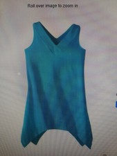 Top túnica informal sin mangas para mujer cuello en V y espalda. Talla M