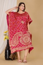 Para mujeres Calidad Premium Rojo Tafita Kaftan Para Fiesta Cóctel Ropa Artículo