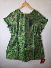 Moda Nova Luxe Brielle Jacquard Mini Vestido Para Mujer 2X Verde Cuello Redondo