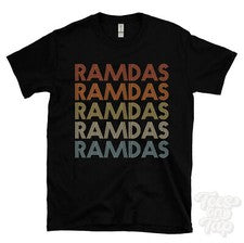 CAMISETA RAMDAS ESTILO RETRO REPETIDO Hombre y Mujer Novedad Genial Nombre Regalo