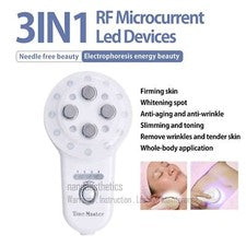 Máquina para estirar la piel R-F luz LED fotónterapia masajeador facial belleza facial