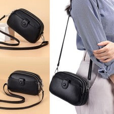 Bandolera de cuero para mujer Bolsos de mano multifunción Cartera cuadrada pequeña