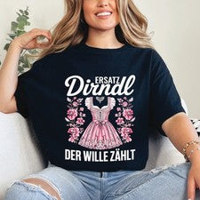 Oktoberfest Camiseta Mujer Repuesto Dirndl Trachten Shirt con Flores Divertido Wiesn