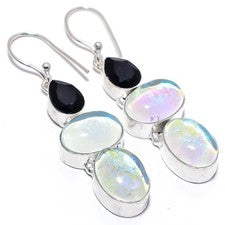 Pendiente de joyería de plata esterlina 925 con piedras preciosas de ónix de ...