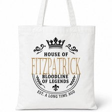 Bolso de Mano FITZPATRICK Casa del Apellido Algodón Idea de Regalo