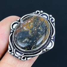 Anillo de joyería de plata esterlina 925 hecho a mano con piedras preciosas...