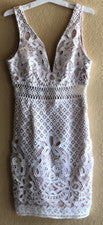 Mini Vestido Nasty gal A.Peach Para Mujer Blanco Forrado Encaje Talla S