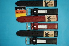 Correa de reloj ciervo real suave 18, 20 mm negro marrón rojo Made in Germany /126