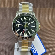 Casio MTP-VD01SG-1B Reloj de vestir analógico de cuarzo de dos tonos de acero...