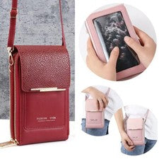 Bolso para teléfono móvil Mujeres Pantalla táctil Carteras Bolso de hombro para Samsung/iPhone