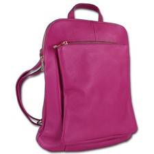 Toscanto Damen Cityrucksack Leder Tasche fuchsia pink OTT610RP