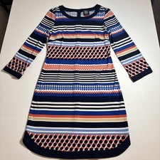 Vestido recto de jersey a rayas punteadas Vince Camuto 161284 para mujer talla múltiple 4