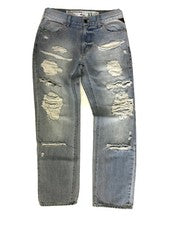 Pantalones de mezclilla para hombre LRG azul claro rasgados y descoloridos estilo talla 31