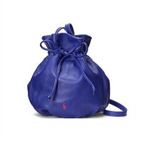 Nuevo Polo Ralph Lauren Mujer Azul Italiano Cordero Cuero The Pony Bolsa Cartera Bolso