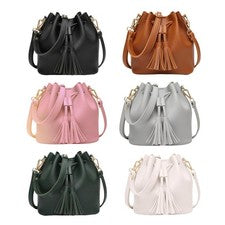 Bolso bandolera de cubo de mujer Hobo Bag cordón bandoleras sólidas con