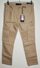 MAXI MILIAN HOMBRE COLOR TRIGO MOTOCICLISTA/PANTALONES CARGO SLIM FIT NUEVOS/ETIQUETAS 164WB17A