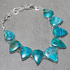Collar Hecho a Mano Shattuckite Forma de Pera Piedras Preciosas Moda Joyería 18" SR 1710