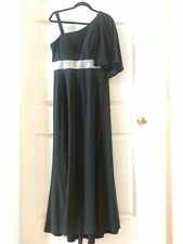 Vestido negro asimétrico elegante estilo 5223 R&M Richards para mujer talla 10 nuevo con etiquetas $140