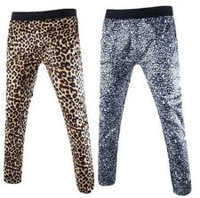 Moda 2019 Para hombres Informales Estampado de Leopardo Deportes Pantalones Largos Cintura Elástica Pantalones