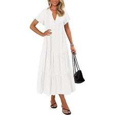 Precio de venta sugerido por el fabricante $53 KIRUNDO Para mujeres Blanco L Verano Maxi Vestidos Primavera Moda Manga C