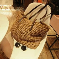 Bolso muerto de mujer de paja ratán bolso de cesta moda vacaciones playa ganchillo