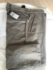 NUEVO $298 Pantalones John Varvatos Umber Mezcla de Algodón Frente Plano - 50/ EE. UU. 36
