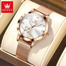 Reloj Pulsera OLEVS Mujer Cuarzo Luminoso Negocios 30m Impermeable Damas