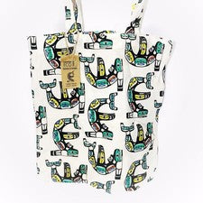Bolso de Mano Reutilizable de Algodón Eco Estilo Haida Chilkat Ballena Patrón 15"x14" Nuevo con Etiquetas