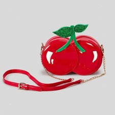 Bolso de mano de novedad para mujer, único, monedero de moda en forma de cereza