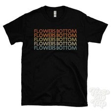 CAMISETA ESTILO RETRO REPETIDO FONDO FLORES Hombre y Mujer Reino Unido Lugar Nombre Regalo