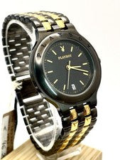PLAYBOY RELOJ HOMBRE RELOJ AÑOS 90 VINTAGE NOS *NUEVO* - cuarzo - negro oro años 80 90