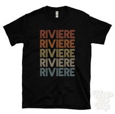 CAMISETA RIVIERE ESTILO RETRO REPETIDO Hombre y Mujer Novedad Genial Nombre Regalo