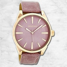 Oozoo Reloj De Pulsera Para Dama Timepieces Analógico De Cuero Rosa UOC8362A