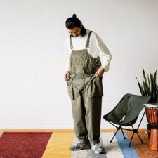 Mono con tirantes retro para hombre Pantalones Sueltos Tirantes Pantalones Ropa de trabajo Estilo japonés