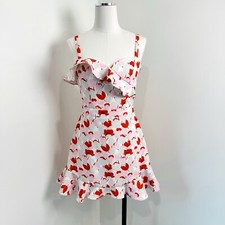 Mini vestido negro halo para mujer con volantes de tulipán con tiras de espagueti nuevo con etiquetas talla 4