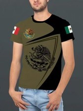 Hombres Camisetas Águila Azteca Mexicana Novedad Moda Camiseta Manga Corta