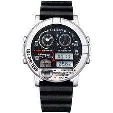 CITIZEN RECORD LABEL: Analog-Digi-Temp JG0070-11E Negro NUEVO Japón