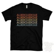 CAMISETA ALBERQUERQUE ESTILO RETRO REPETIDO Hombre y Mujer Novedad Genial Nombre Regalo