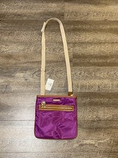 Bandolera para mujer Michael Kors Kempton palma púrpura cuero ribete