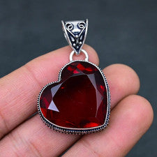Mozambique Granate Piedra preciosa hecha a mano 925 plata esterlina joyería c...