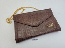Bolso clutch cuero sintético metal cocodrilo reptil óptica moda #265792