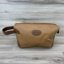 "Bolso de viaje de tocador Bella Russo de 10"" marrón imitación cuero NUEVO