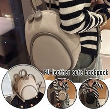 Mochila pequeña de PU para mujer mochila versátil y de moda bolsa de viaje simple