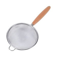 304 Acero Inoxidable Colador de Cocina Cuchara Malla Fina Mango de Madera para Sopa