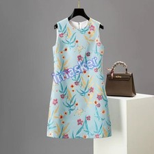 Para mujeres Verano Uñas Estampado Cuello Redondo Sin Mangas Moda Informal Chaleco Vestido