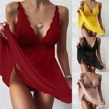 Vestido de moda lencería monocromática M-3XL ropa de dormir ropa interior de verano